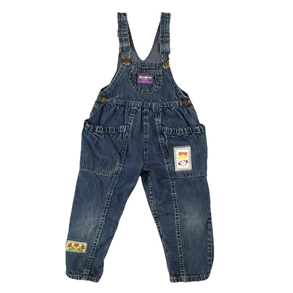 OshKosh B'gosh Other - Vintage Oshkosh B'gosh Bubble Overalls Girls 3T Patchwork 80s USA Union Made